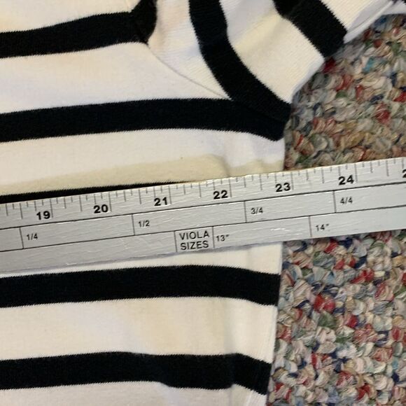 J. Crew Black White Striped Nautical Gold Button Accents LS Mini Dress XL - Picture 9 of 13